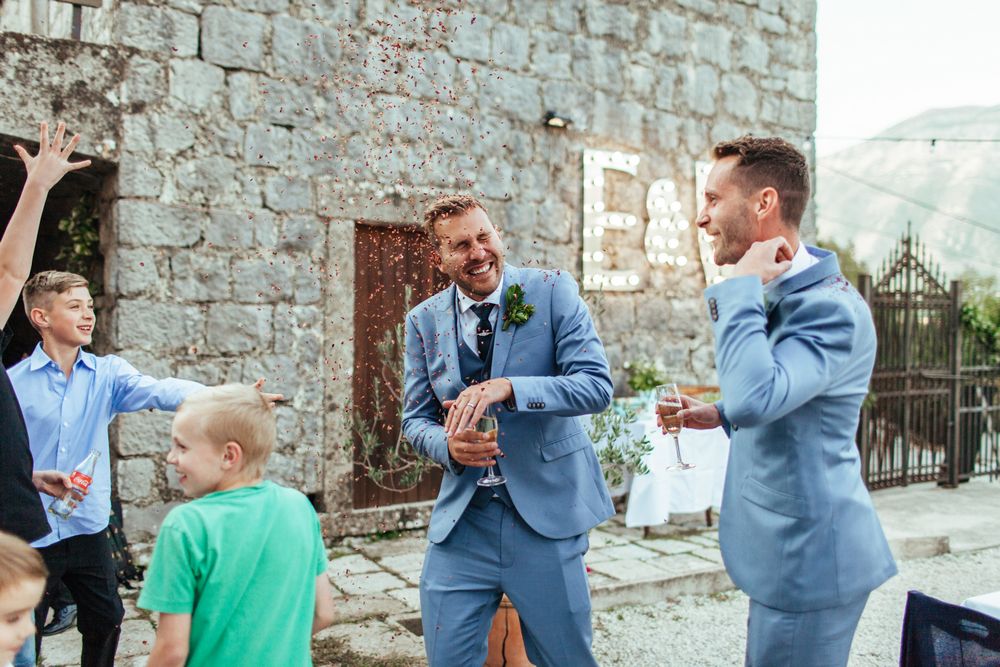 Gay destination wedding in Dubrovnik, Croatia - Wedding Reception entrance