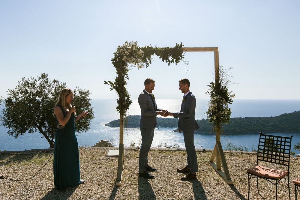 Gay destination wedding in Dubrovnik, Croatia Eon & Warrick's intimate wedding ceremony at Orsula 