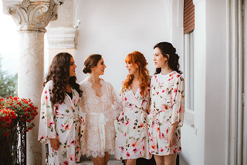 bridesmaids celebrating wedding in Opatija